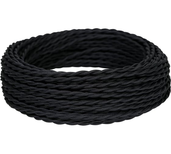 Провод iTOK витой ретро пвх пугвнг(а)-ls 3x1,5 гост черный (50 метров) ge70151-05 i-KPP-PUGVNG-LS-RETRO-315-50-BL 1