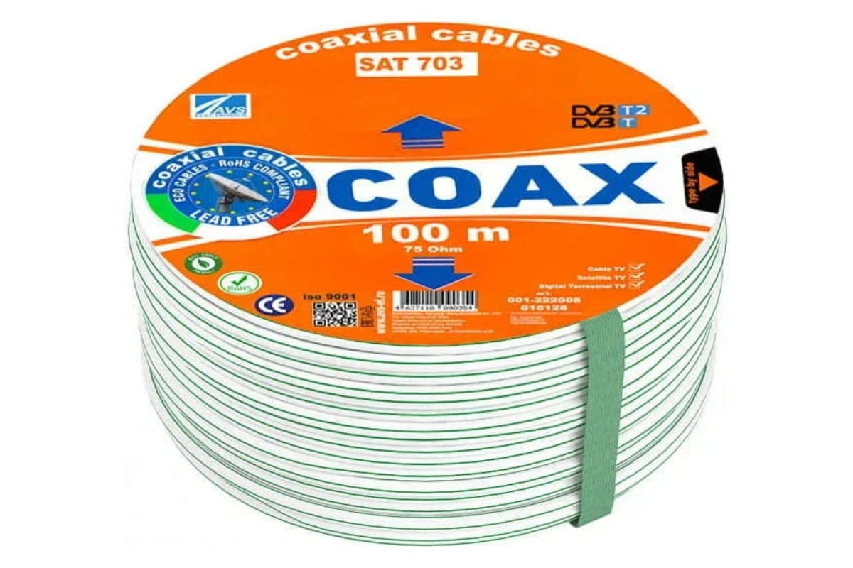 Коаксиальный телевизионный кабель Ripo sat 703 avs electronics (100м ...