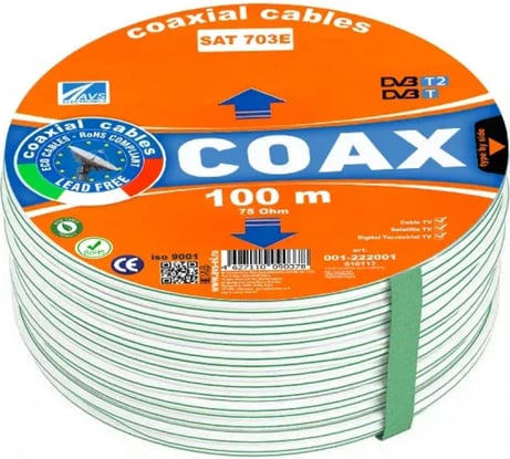 Коаксиальный телевизионный кабель Ripo sat-703e avs electronics (50m) 001-222001/50