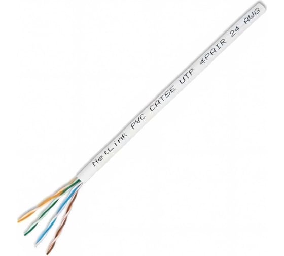 Кабель Netlink омедненный nl-cca utp 4pr 24 awg cat5е бухта 25 метров внутренний УТ-00001870