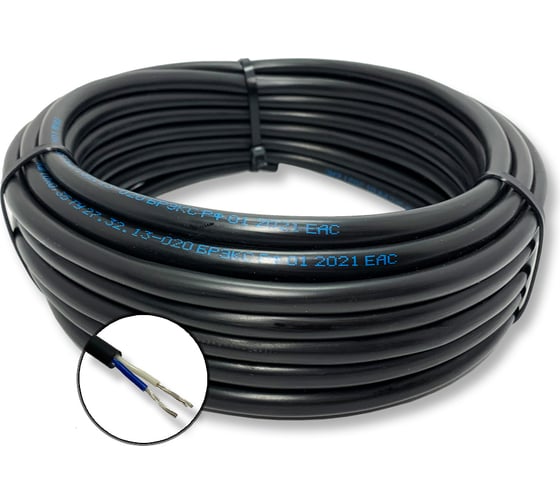Монтажный кабель ПРОВОДНИК мкшнг(a)-ls 2x0.75 мм2, 100м OZ115655L100 1