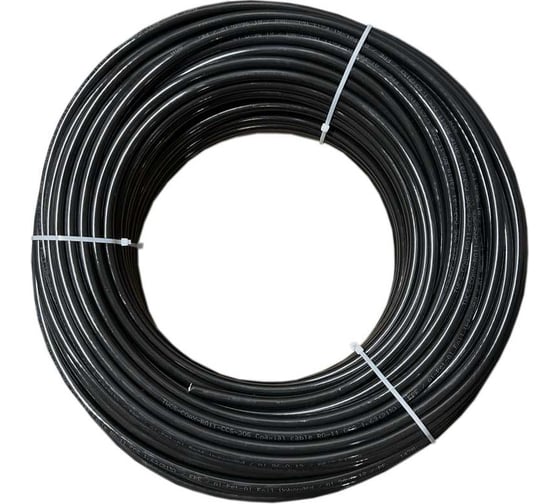 Коаксиальный кабель TWIST rg-11u, 75 ом (ccs, оплетка 96 нитей al) наружный, черный, 50м, намотка TWCS-COAX-RG11/50