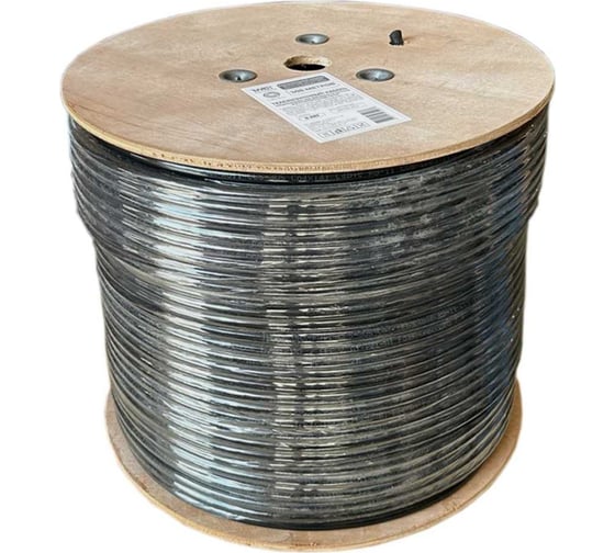 Коаксиальный кабель TWIST rg-11u, 75 ом (ccs, оплетка 96 нитей al) наружный, черный, 305м, катушка TWCS-COAX-RG11/305 1