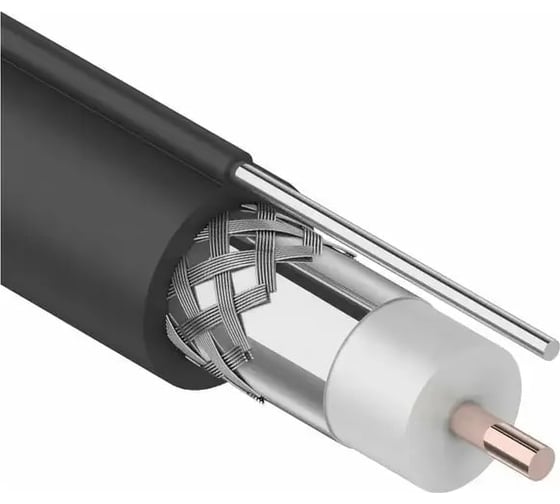 Коаксиальный кабель TWIST rg-11u, 75 ом (ccs, 96 нитей al) трос, наружный, черный, 100м, намотка TWCS-COAX-RG11-SR/100