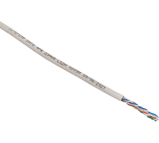 Кабель витая пара EKF TERACOM pro cat.6 u/utp 4 пары solid 23awg оболочка lszh нг(а)-hf, цвет серый, упаковка 305м TRP-6UTP-04LSH-GY-IN3