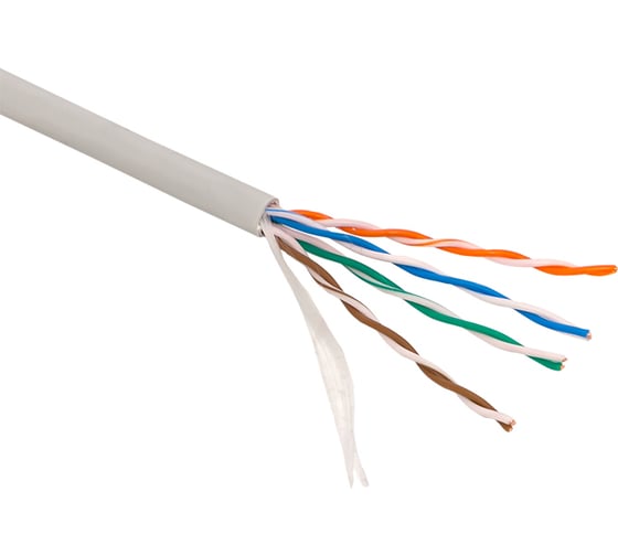 Кабель витая пара EKF TERACOM pro cat.5e u/utp 4 пары solid 24awg оболочка pvc, цвет серый, упаковка 305м TRP-5EUTP-04PVC-GY-IN3