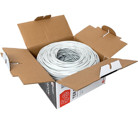 Кабель витая пара EKF TERACOM pro cat.5e f/utp 4 пары solid 24awg оболочка pvc, цвет серый, упаковка 305м TRP-5EFTP-04PVC-GY-IN3