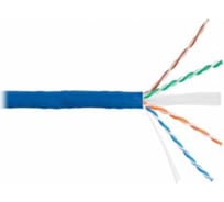 Кабель NIKOLAN u/utp 4 пары, кат.6, одножильный, медный, 0,57мм, внутренний, lszh, синий, 305м NKL 9140C-BL