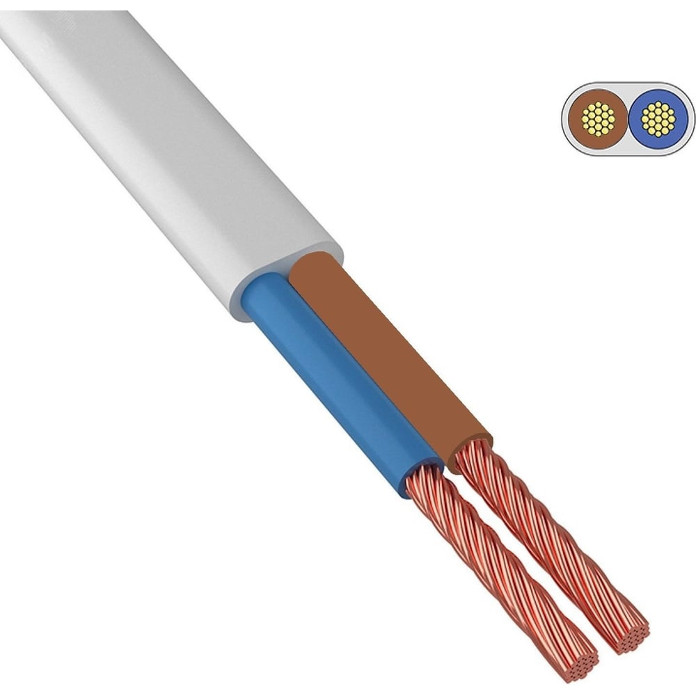 Шнур iTOK шввп 2x0,5 гост белый (100 метров) i-KPP-SHVVP-205-100-W ...