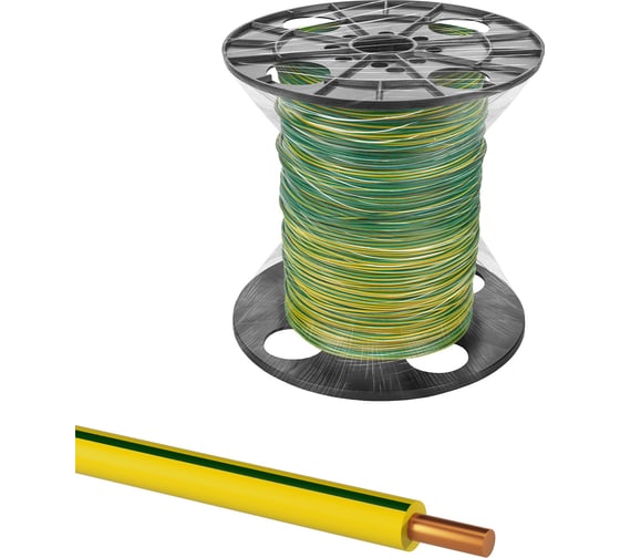 Провод TDM ELECTRIC ПуВнг(А)-LS 1x4 ГОСТ, на катушке 450 м, желто-зеленый SQ0124-0102
