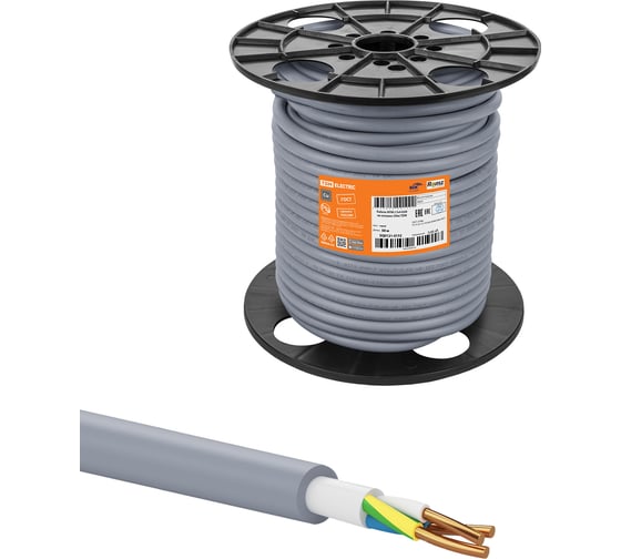 Кабель TDM ELECTRIC NYM-J 3x4-0.66, на катушке 50 м SQ0121-0132