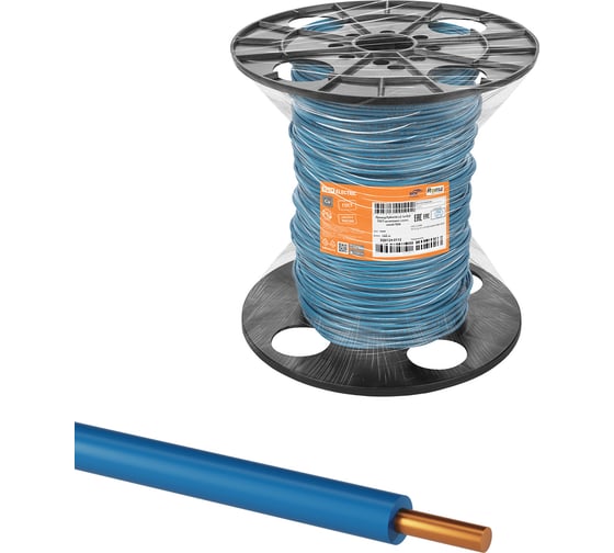 Провод TDM ПуВнг(А)-LS 1x10 ГОСТ, на катушке 180 м, синий SQ0124-0112
