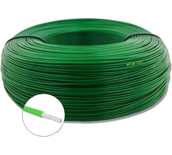 Монтажный провод ПРОВОДНИК МГШВ 1x0.35 мм2 Зеленый, 50м OZ480192L50 1