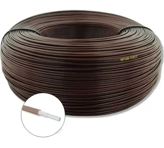 Монтажный провод ПРОВОДНИК мгшв 1x0.5 мм2 коричневый, 150м OZ480537L150