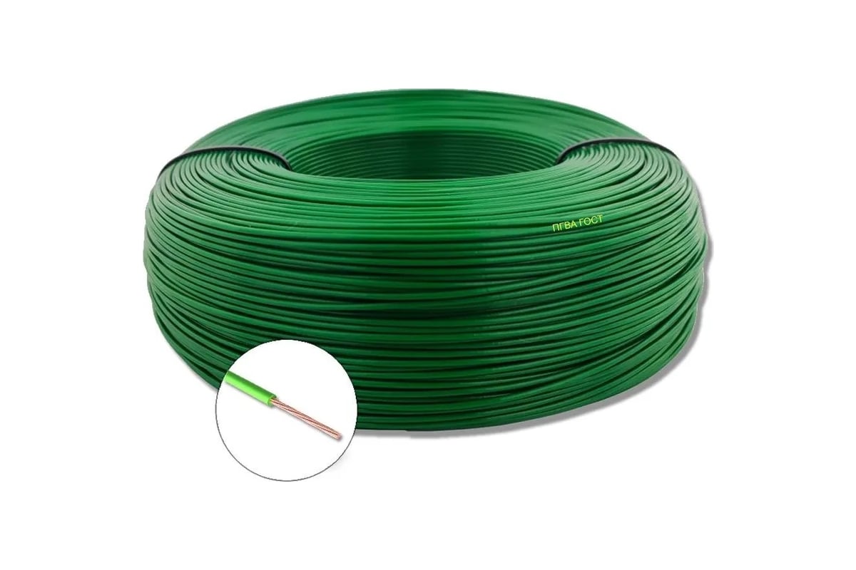 Автомобильный провод ПРОВОДНИК ПГВА 1x1.5 мм2 Зеленый, 50м OZ480636L50 ...