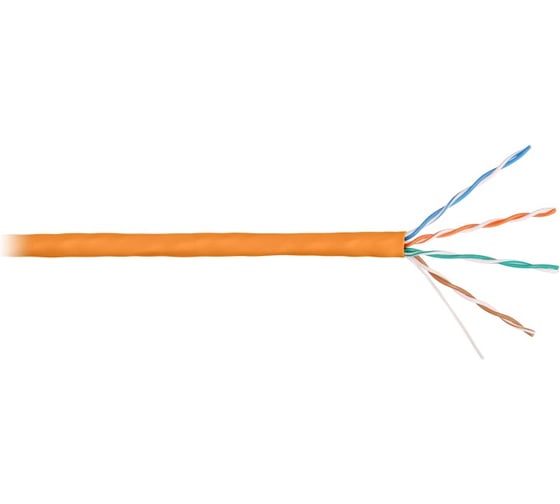 Кабель NIKOLAN U/UTP 4 пары, одножильный, оранжевый, 305м NKL 4100C-OR