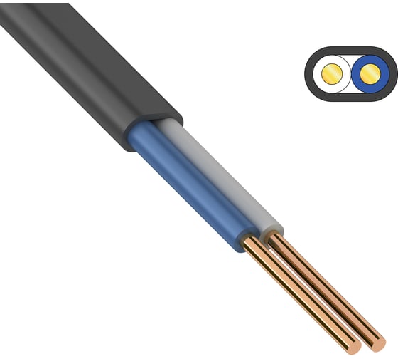 Кабель Rexant ВВГ-Пнг А -LS 2x1,5, 100 м., ГОСТ 01-8214-2