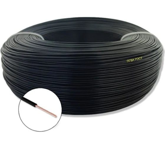 Автомобильный провод ПРОВОДНИК ПГВА 1x4 мм2 Черный, 50м OZ480620L50