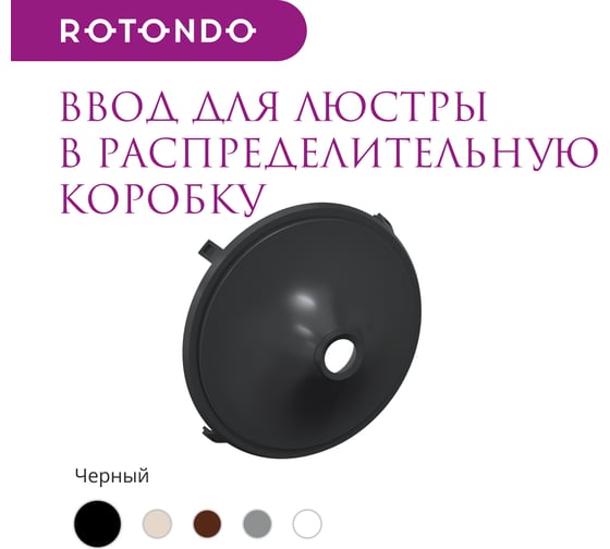 Ввод в распределительную коробку OneKeyElectro Rotondo для светильника, цвет черный 7700925