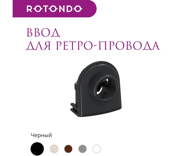Ввод OneKeyElectro комплект Rotondo для ретро-провода Retro Electro, цвет черный, 4 шт. 7700905
