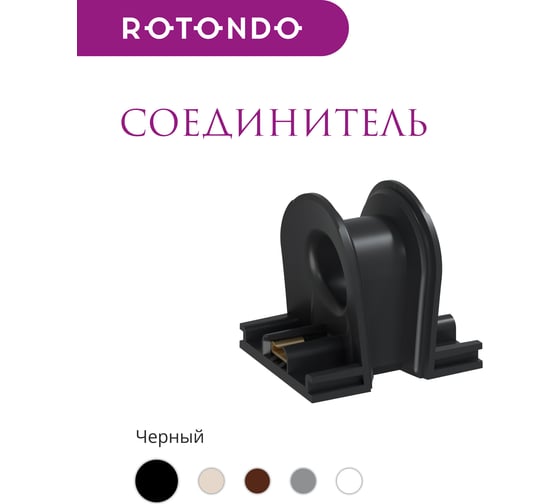 Соединитель OneKeyElectro комплект Rotondo, цвет черный, 4 шт. 7700915