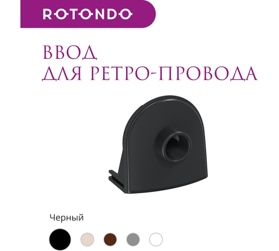 Ввод в распределительную коробку OneKeyElectro комплект Rotondo для ретро-провода Retro Electro, цвет черный, 4 шт. 7700930