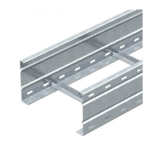 Лестничный кабельный лоток OBO Bettermann WKLG 1660 FS, 160х600х6000 мм, S=2 мм, для больших расстояний, сталь, конвейерный цинк 6227074 1