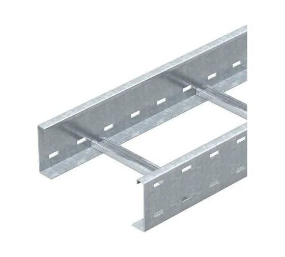 Лестничный кабельный лоток OBO Bettermann WKLG 1130 FS, 110х300х6000 мм, S=2 мм, для больших расстояний, сталь, конвейерный цинк 6311012 1