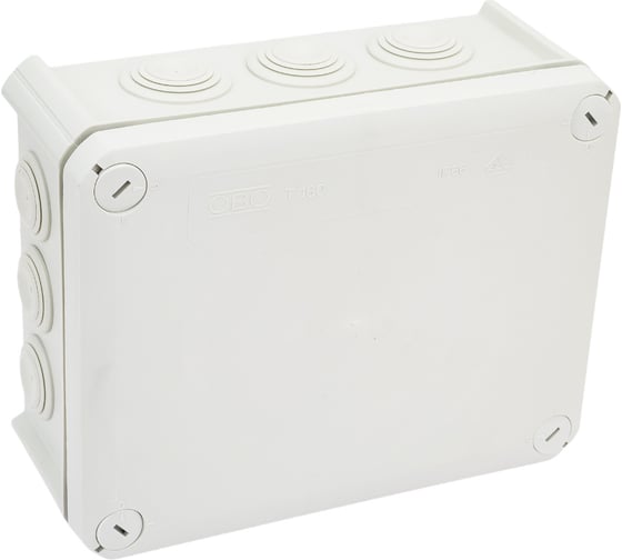 Распределительная коробка OBO Bettermann 190x150x77, полипропилен, IP66, 7xM25, 5xM32, cерая 2007093