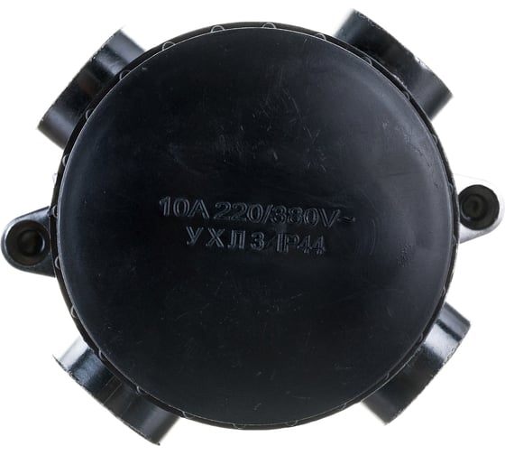 Монтажная разветвительная коробка FERON 380V, 110х48х110, черный, КЭМ 1-10-4Б 29850