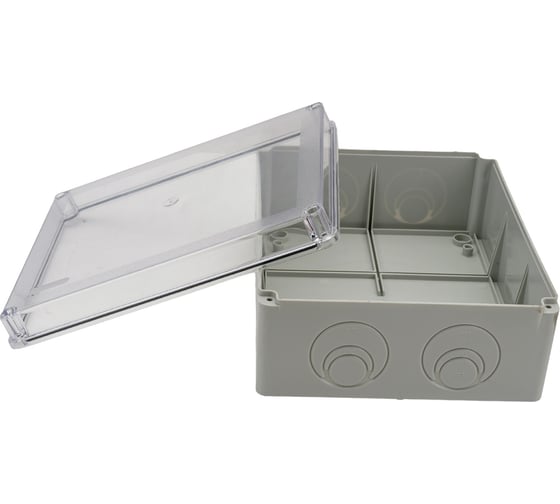 Распаячная коробка IEK км41276 о/п 240x195x90мм прозр. кр. ip55 UKO10-240-195-090-K51-55