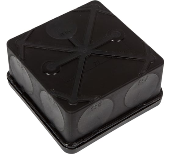 Распаячная коробка IEK км42455 о/п 100x100x50мм ip67 8 вв. черная UKO21-100-100-050-K02-66