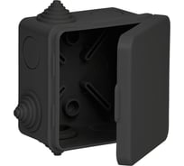 Распаячная коробка IEK км41238 80x80x50мм о/к ip54 7 вв. черная UKO31-080-080-050-K02-54