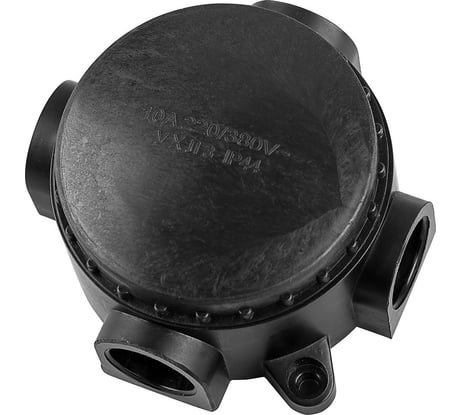 Монтажная разветвительная коробка FERON 380V, 102х44х102, черный, КЭМ 1-10-4М 29849