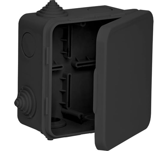 Распаячная коробка IEK км41256 100x100x50мм о/к ip54 8 вв. черная UKO31-100-100-050-K02-54 1