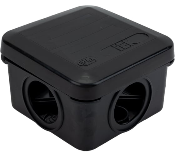 Распаячная коробка IEK км41256 100x100x50мм о/к ip54 8 вв. черная UKO31-100-100-050-K02-54