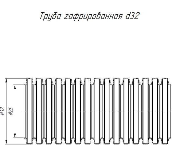 Гофрированная труба Промрукав ПЛЛ легкая безгалогенная HF негорючая НГ белая с/з д32 25м PR02.0217