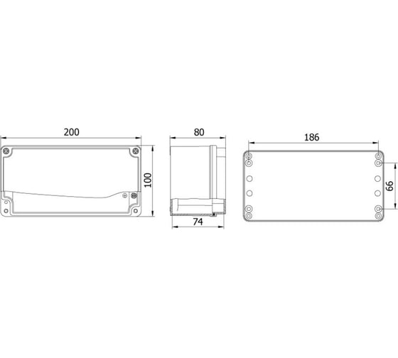 Распределительная коробка Mete Enerji алюминиевая, 200x100x80, IP67 402560