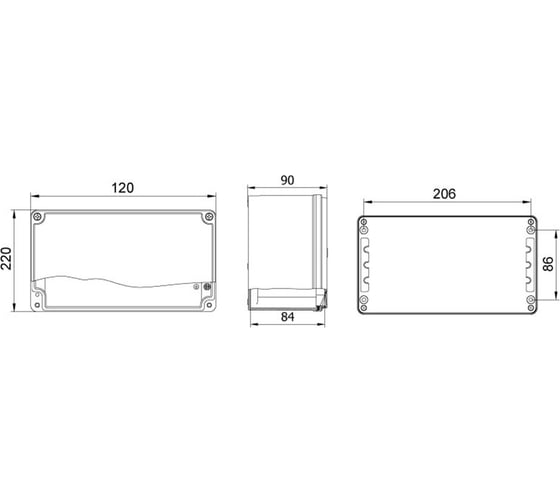 Распределительная коробка Mete Enerji алюминиевая, 220x120x90, IP67 402562