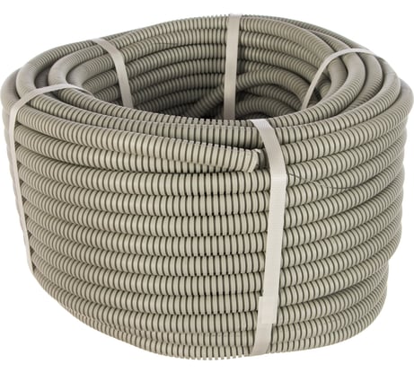 Гофрированная труба Строитель ПВХ серая д16 50м PR.031650