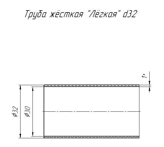 Жесткая труба Промрукав ПВХ 3-х метровая легкая черная д32 PR05.0007