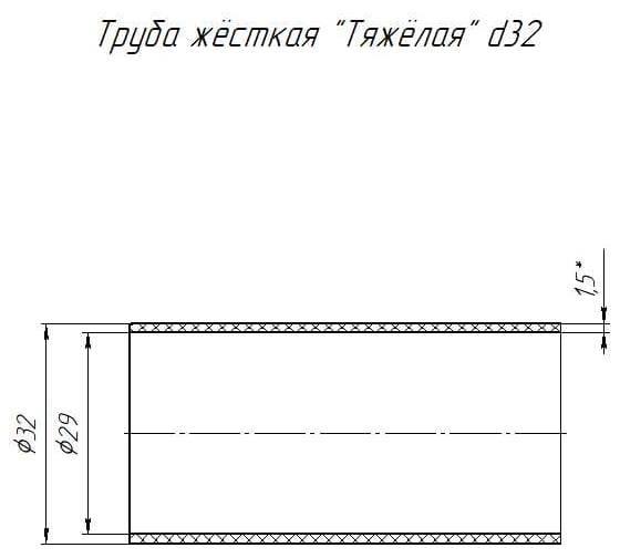 Жесткая труба Промрукав ПВХ 3-х метровая тяжелая д32 PR.0432