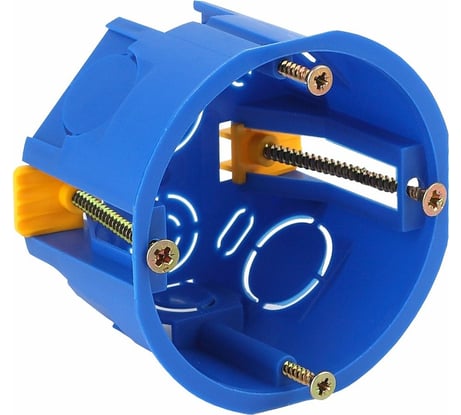 Установочная коробка ЭРА КУП 68х45мм для полых стен саморез. пластиковые лапки синяя IP30 Б0037430