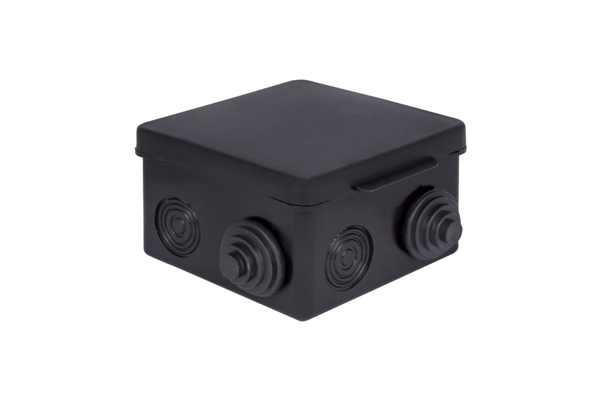 Распределительная коробка EKF КМР-030-031 с крышкой, 80x80x50мм, черная ...