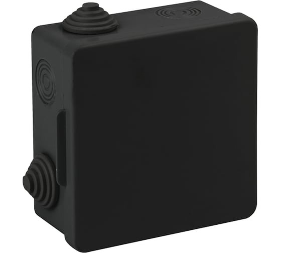 Распаячная коробка ЭРА KOR100100508gB открытой установки КОР 100x100x50мм черная с гермовводами 8 входов Б0061777