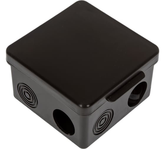 Распаячная коробка ЭРА KOR8080507gB открытой установки КОР 80x80x50мм черная с гермовводами 7 входов Б0061782