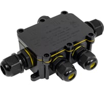 Распределительная коробка STEKKER ld525 водонепроницаемая на 5 выходов, 450v, 140x100x36, черный 49189