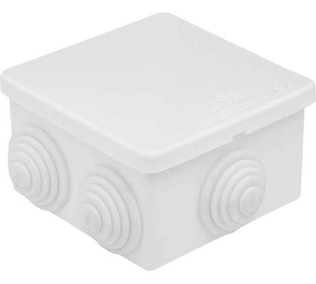Распределительная коробка GUSI ELECTRIC 70х70х40 6 муфт, IP44, ОП, белый Евро С3В76 Б