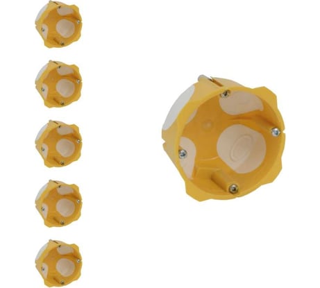 Установочная коробка (подрозетник)  iTOK серии kpl для полых стен ku-x 64-40 м 1-местная с мембраной (упаковка 5 шт) i-EK-KUX-64-40-1P-M-5