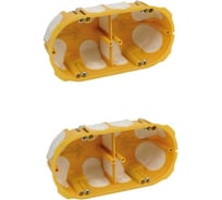 Установочная коробка (подрозетник)  iTOK серии kpl для полых стен ku-x 64-50 м 2-местная с мембраной (упаковка 2 шт) i-EK-KUX-64-50-2P-M-2